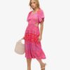 Vestido midi estampado con aberturas