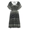 Vestido midi estampado con aberturas