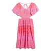 Vestido midi estampado con aberturas