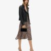 Vestido midi tipo camisola con botones y estampado