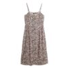 Vestido midi tipo camisola con botones y estampado