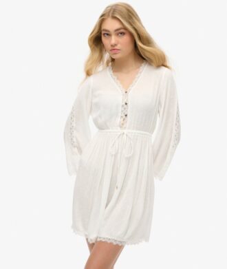 Vestido mini con cuello en V Ibiza