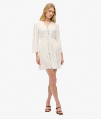 Vestido mini con cuello en V Ibiza