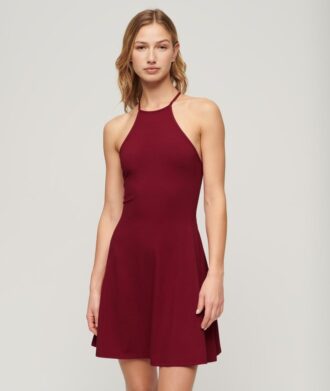 Vestido mini de jersey con corte ajustado y acampanado