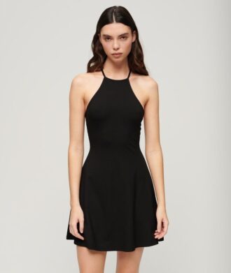 Vestido mini de jersey con corte ajustado y acampanado