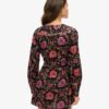 Vestido mini de té con cuello en V estampado