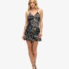Vestido mini lencero estampado