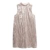 Vestido mini sin mangas con lentejuelas y corte en A