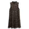 Vestido mini sin mangas con lentejuelas y corte en A