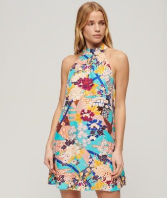 Vestido mini sin mangas estampado