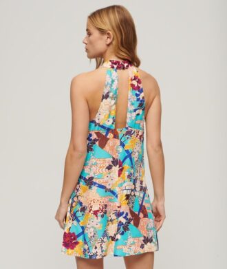 Vestido mini sin mangas estampado