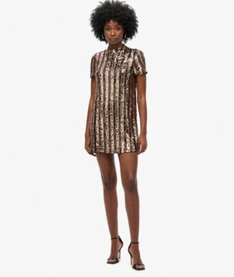 Vestido tipo camiseta con lentejuelas