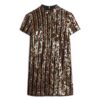 Vestido tipo camiseta con lentejuelas