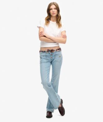 Vintage Organic Cotton Low Rise Slim Flare Jeans